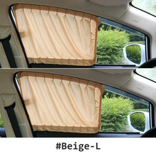 Load image into Gallery viewer, 2 Pcs Universal Stretchable Plastic Rail Car Side Window Sunshade Curtain Auto Window Sun Visor Blinds Cover With Elastic Cord
