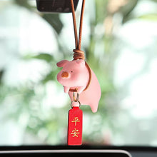 Load image into Gallery viewer, Cute Pig Car Pendant Car Rear View Mirror Pendant Cartoon Lucky Piggy Hanging Ornament Auto Interior Decoration Accessories
