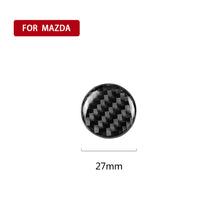 Load image into Gallery viewer, 2Pcs Real Carbon Fiber Car Center Console Multimedia Volume Button Cover Trim Sticker For Mazda 3 Mazda 6 CX-9 CX-5 Interior
