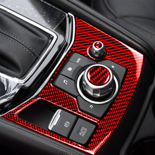 Load image into Gallery viewer, 2Pcs Real Carbon Fiber Car Center Console Multimedia Volume Button Cover Trim Sticker For Mazda 3 Mazda 6 CX-9 CX-5 Interior
