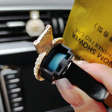 Load image into Gallery viewer, Inlay Rhinestone Bowknot Perfume Bottle Car Perfume Air Freshener Diamond Scent Bottle Car Accessories Interior Woman
