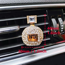 Load image into Gallery viewer, Inlay Rhinestone Bowknot Perfume Bottle Car Perfume Air Freshener Diamond Scent Bottle Car Accessories Interior Woman
