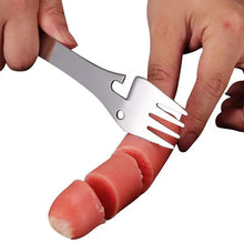 Load image into Gallery viewer, Outdoor Survival Tools 5 in 1 Camping Multi-functional EDC Kit Practical Stainless Steel Fork Knife Spoon Bottle/Can Opener
