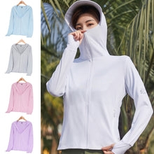 Load image into Gallery viewer, Camping Women Ice Silk Sun Protection Clothing Fishing Hunting Clothes Quick Dry Skin Windbreaker With Pocket Outdoor Sun-Protective Clothes
