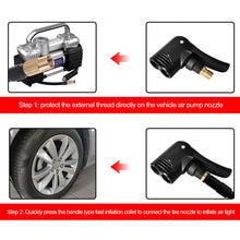 Load image into Gallery viewer, Car Motorcycle Auto Tire Valve Pump Nozzle Clamp Deflated Bike Air Chuck Inflator Inflatable Pump Adapter Thread Connector
