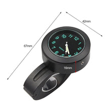 Load image into Gallery viewer, Aluminum Motorcycle Handlebar Luminous Clock Waterproof Timetable Cycle Scooter Modified Watch Moto Accessories
