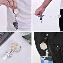 Load image into Gallery viewer, Rhinestone Anti-Lost Retractable Keychain Decoration Diamond-studded Telescopic Car Key Buckle for Women
