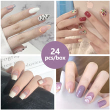 Load image into Gallery viewer, 24pcs/set Multicolor Nail Patches Small Fresh Nail Pieces Detachable Fake Nails Nail Art Accessories
