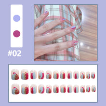 Load image into Gallery viewer, 24pcs/set Multicolor Nail Patches Small Fresh Nail Pieces Detachable Fake Nails Nail Art Accessories
