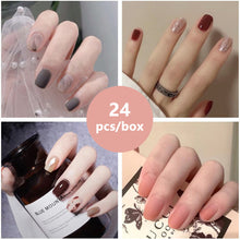 Load image into Gallery viewer, 24pcs/set Multicolor Nail Patches Fake Nail Pieces Removable Fake Nails Extension Nail Art Accessories
