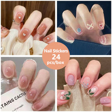 Load image into Gallery viewer, 24pcs/set Fashion Small Fresh Nail Pieces Fake Nail Patches Removable Fake Nails Extensions Nail Art Accessories

