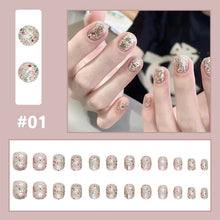 Load image into Gallery viewer, 24pcs/set Fashion Small Fresh Nail Pieces Fake Nail Patches Removable Fake Nails Extensions Nail Art Accessories
