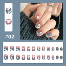 Load image into Gallery viewer, 24pcs/set Fashion Small Fresh Nail Pieces Fake Nail Patches Removable Fake Nails Extensions Nail Art Accessories
