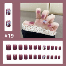 Load image into Gallery viewer, 24pcs/set Small Fresh Nail Pieces Fake Nail Patches Multicolor Removable Fake Nails Nail Art Accessories
