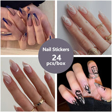 Load image into Gallery viewer, 24pcs/set Multicolor Personalized Nail Patches Nail Pieces Removable Fake Nails Extensions Nail Art Accessories
