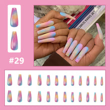 Load image into Gallery viewer, 24pcs/set Multicolor Personalized Nail Patches Nail Pieces Removable Fake Nails Extensions Nail Art Accessories
