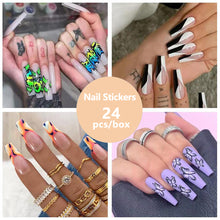 Load image into Gallery viewer, 24pcs/set Multicolor Nail Patches Personalized Nail Pieces Removable Fake Nails Extensions Nail Art Accessories
