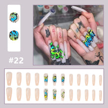 Load image into Gallery viewer, 24pcs/set Multicolor Nail Patches Personalized Nail Pieces Removable Fake Nails Extensions Nail Art Accessories
