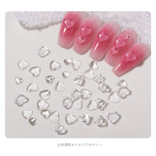 Load image into Gallery viewer, Transparent Flat Heart Nail Art Jewelry Jelly Resin Stereoscopic Nail Accessories Manicure Art Ornaments

