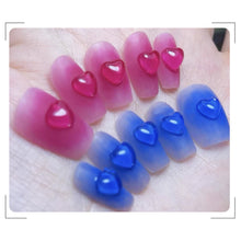 Load image into Gallery viewer, Transparent Flat Heart Nail Art Jewelry Jelly Resin Stereoscopic Nail Accessories Manicure Art Ornaments
