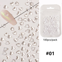 Load image into Gallery viewer, Transparent Flat Heart Nail Art Jewelry Jelly Resin Stereoscopic Nail Accessories Manicure Art Ornaments
