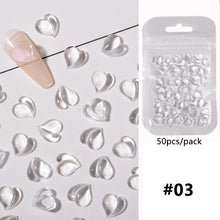 Load image into Gallery viewer, Transparent Flat Heart Nail Art Jewelry Jelly Resin Stereoscopic Nail Accessories Manicure Art Ornaments
