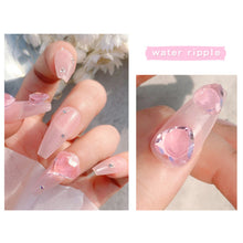 Load image into Gallery viewer, 1PC Pink Crystal Crooked Heart Nail Jewelry Ice Transparent Nail Jewelry Nail Art Decoration Manicure Ornaments
