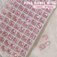 Load image into Gallery viewer, 1PC Pink Crystal Crooked Heart Nail Jewelry Ice Transparent Nail Jewelry Nail Art Decoration Manicure Ornaments
