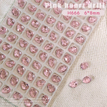 Load image into Gallery viewer, 1PC Pink Crystal Crooked Heart Nail Jewelry Ice Transparent Nail Jewelry Nail Art Decoration Manicure Ornaments
