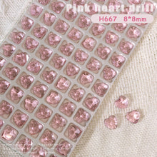 Load image into Gallery viewer, 1PC Pink Crystal Crooked Heart Nail Jewelry Ice Transparent Nail Jewelry Nail Art Decoration Manicure Ornaments

