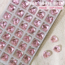 Load image into Gallery viewer, 1PC Pink Crystal Crooked Heart Nail Jewelry Ice Transparent Nail Jewelry Nail Art Decoration Manicure Ornaments
