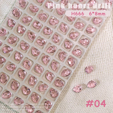 Load image into Gallery viewer, 1PC Pink Crystal Crooked Heart Nail Jewelry Ice Transparent Nail Jewelry Nail Art Decoration Manicure Ornaments
