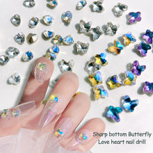 Load image into Gallery viewer, 10pcs/set Nail Art Accessories Crystal Butterfly Aurora Transparent Symphony Nail Art Decoration Manicure Jewelry

