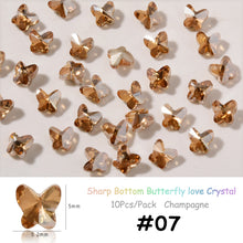 Load image into Gallery viewer, 10pcs/set Nail Art Accessories Crystal Butterfly Aurora Transparent Symphony Nail Art Decoration Manicure Jewelry
