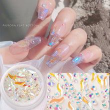Load image into Gallery viewer, S-shaped Flat Bottom Shaped Rhinestone Nail Jewelry Aurora Symphony Glass Rhinestone Mix Nail Art Decoration
