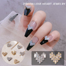 Load image into Gallery viewer, Nail Art Heart Diamond Jewelry Shiny Heart Shaped Zircon Nail Decorative Diamond Accessories Manicure Ornaments
