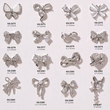 Load image into Gallery viewer, Nail Art Silver Zircon Jewelry Bow Pearl Star Chain Nail Diamond Jewelry Manicure Decoration Accessories
