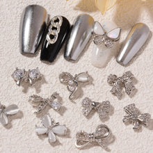Load image into Gallery viewer, Nail Art Silver Zircon Jewelry Bow Pearl Star Chain Nail Diamond Jewelry Manicure Decoration Accessories
