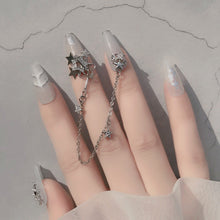 Load image into Gallery viewer, Nail Art Silver Zircon Jewelry Bow Pearl Star Chain Nail Diamond Jewelry Manicure Decoration Accessories
