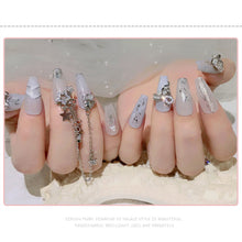 Load image into Gallery viewer, Nail Art Silver Zircon Jewelry Bow Pearl Star Chain Nail Diamond Jewelry Manicure Decoration Accessories
