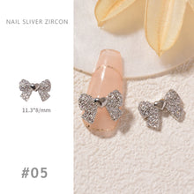 Load image into Gallery viewer, Nail Art Silver Zircon Jewelry Bow Pearl Star Chain Nail Diamond Jewelry Manicure Decoration Accessories
