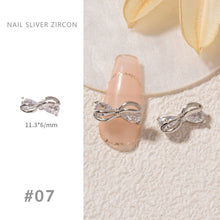 Load image into Gallery viewer, Nail Art Silver Zircon Jewelry Bow Pearl Star Chain Nail Diamond Jewelry Manicure Decoration Accessories
