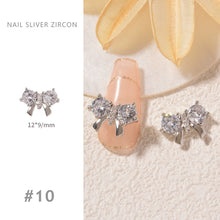 Load image into Gallery viewer, Nail Art Silver Zircon Jewelry Bow Pearl Star Chain Nail Diamond Jewelry Manicure Decoration Accessories
