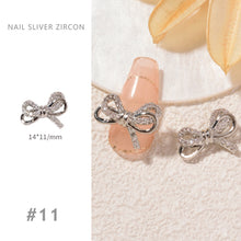 Load image into Gallery viewer, Nail Art Silver Zircon Jewelry Bow Pearl Star Chain Nail Diamond Jewelry Manicure Decoration Accessories
