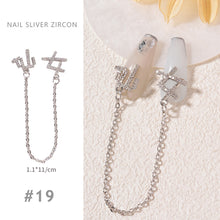 Load image into Gallery viewer, Nail Art Silver Zircon Jewelry Bow Pearl Star Chain Nail Diamond Jewelry Manicure Decoration Accessories
