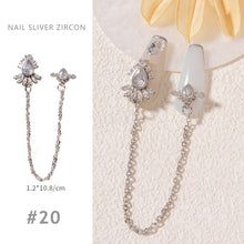 Load image into Gallery viewer, Nail Art Silver Zircon Jewelry Bow Pearl Star Chain Nail Diamond Jewelry Manicure Decoration Accessories
