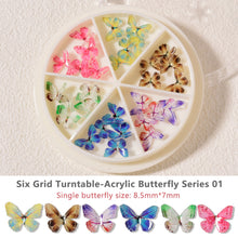 Load image into Gallery viewer, 1 Box Nail Art Stereo Butterfly Jewelry Acrylic Mini Nail Small Butterfly Jewelry Nail Art Decoration Manicure Accessories
