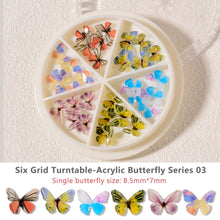 Load image into Gallery viewer, 1 Box Nail Art Stereo Butterfly Jewelry Acrylic Mini Nail Small Butterfly Jewelry Nail Art Decoration Manicure Accessories
