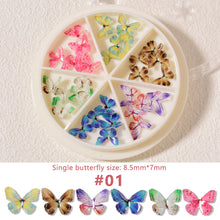 Load image into Gallery viewer, 1 Box Nail Art Stereo Butterfly Jewelry Acrylic Mini Nail Small Butterfly Jewelry Nail Art Decoration Manicure Accessories
