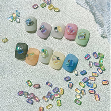 Load image into Gallery viewer, 100pcs Nail Art Aurora Magic Ice Cube Small Square Diamond Jewelry Color Shaped Nail Art Jewelry Accessories
